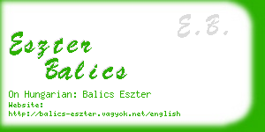 eszter balics business card